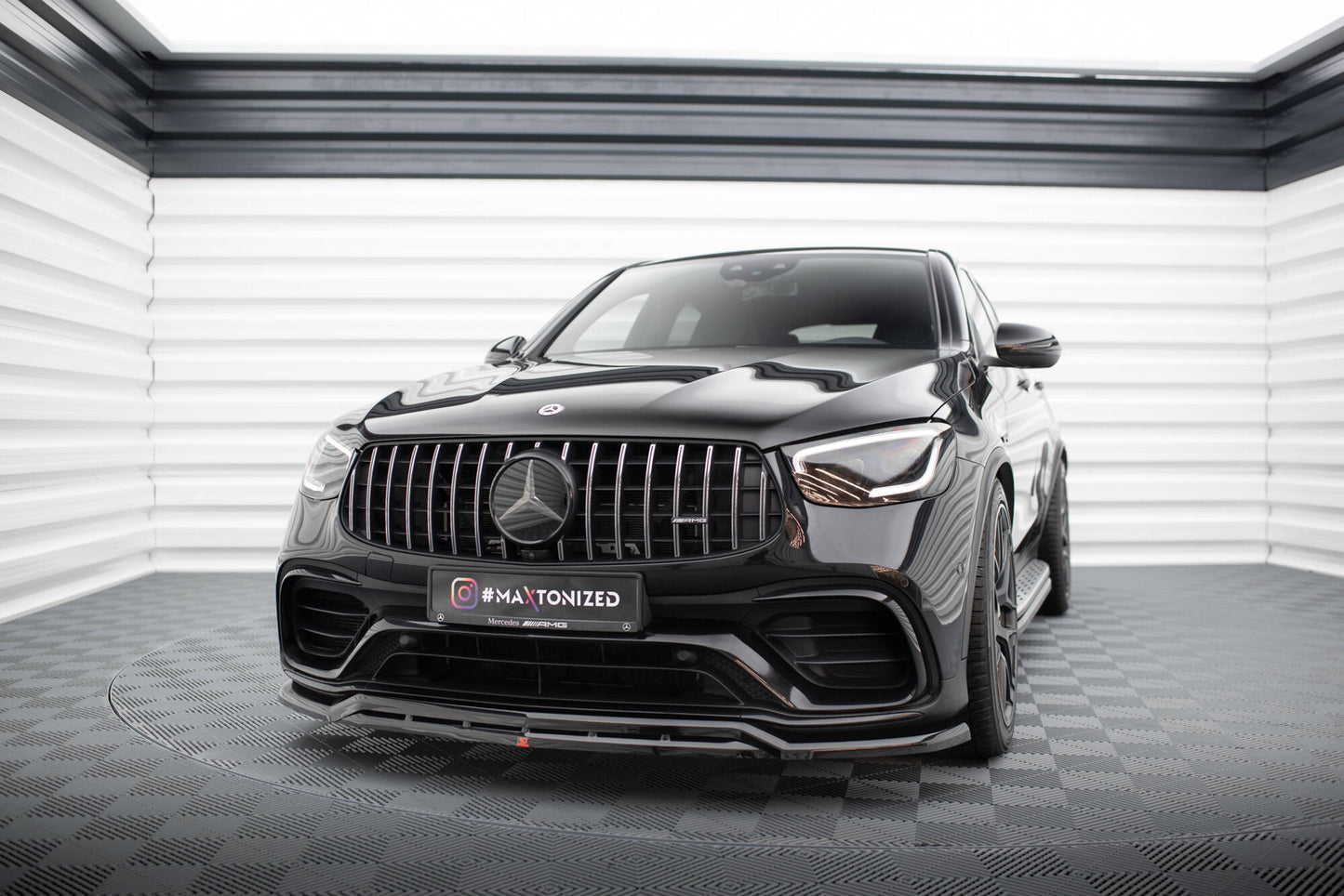 Street+ Spoilerlippe Front Ansatz passend für Mercedes-AMG GLC 63 SUV / Coupe X253 / C253  schwarz Hochglanz – Ansicht 1