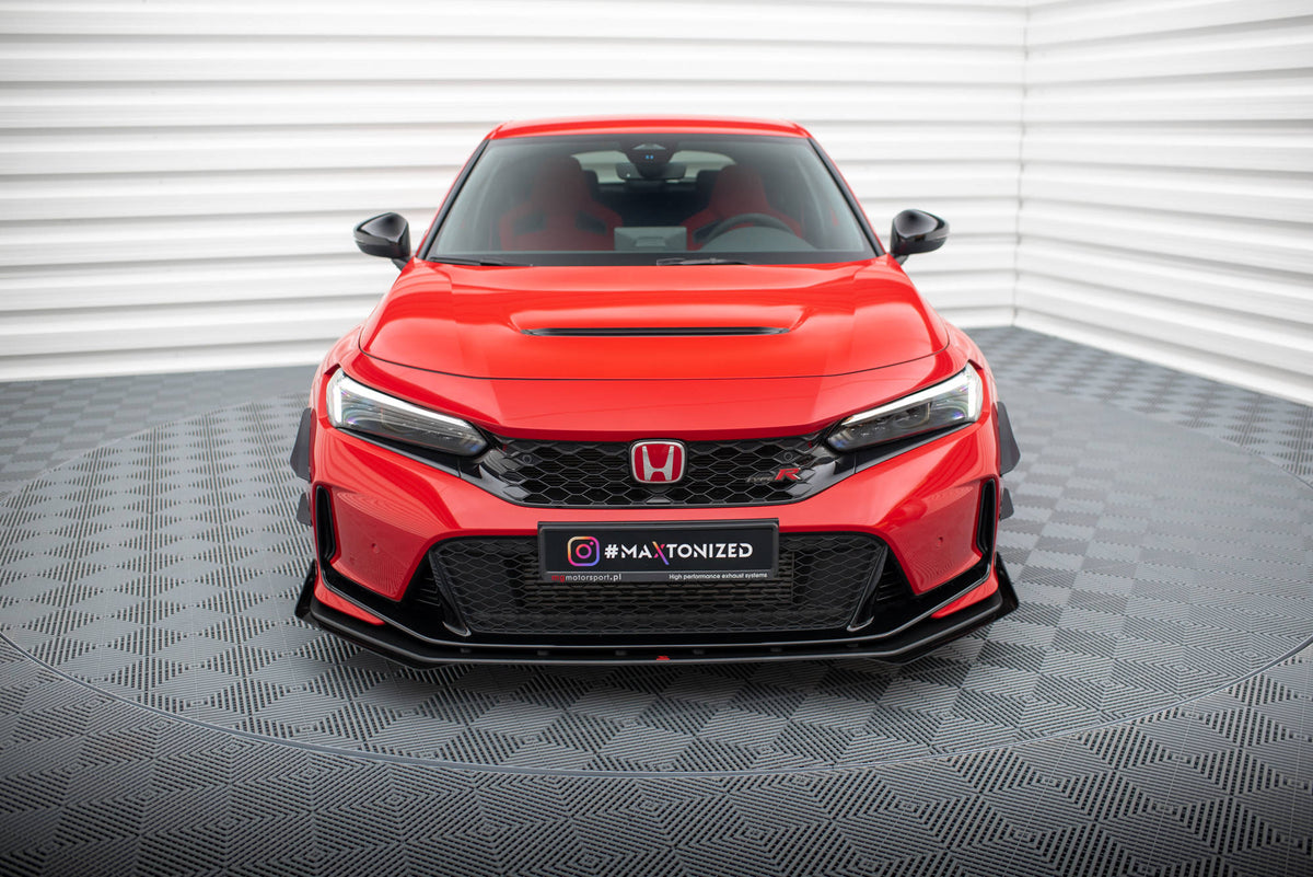 Street Pro Street+ Spoilerlippe Front Ansatz + Flaps passend für Honda Civic Type-R Mk 11 schwarz Hochglanz – Ansicht 1