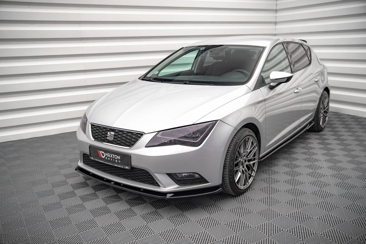 Street+ Spoilerlippe Front Ansatz V.1 passend für Seat Leon Mk3 schwarz Hochglanz – Ansicht 3