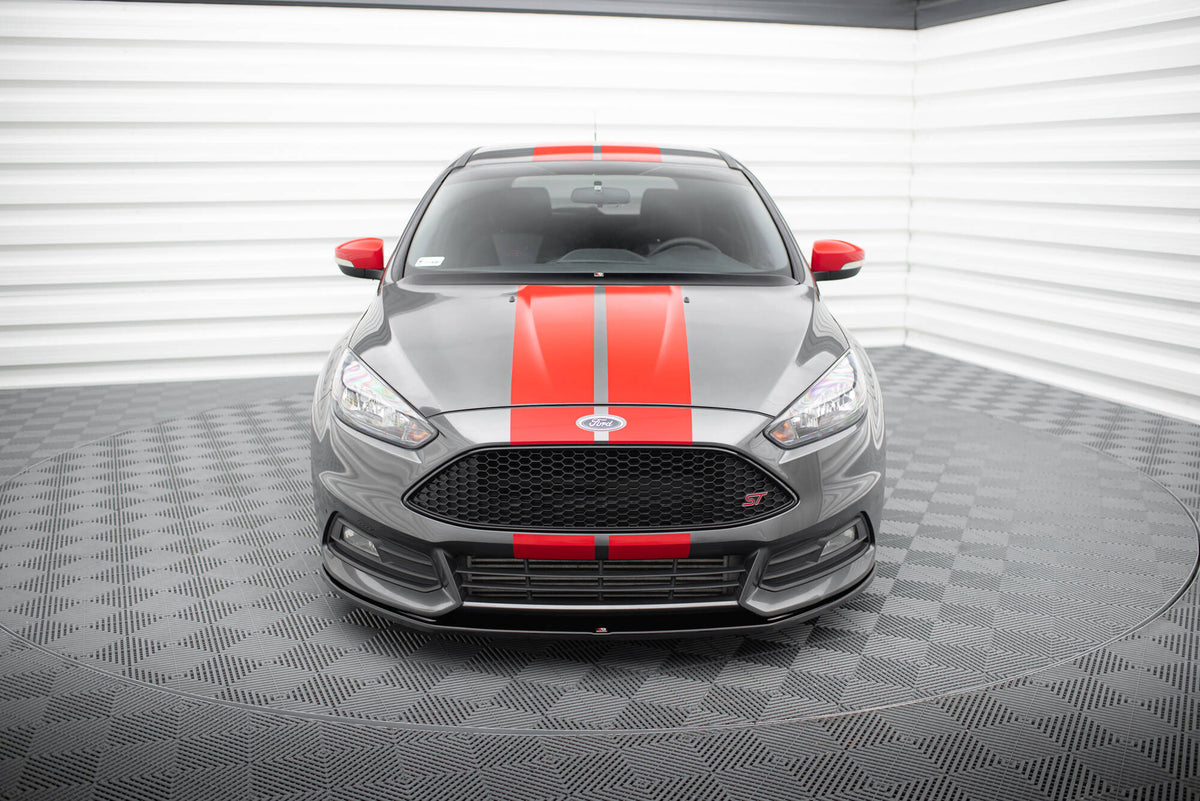Street+ Spoilerlippe Front Ansatz V.2 passend für Ford Focus ST Mk3 Facelift schwarz Hochglanz – Ansicht 1