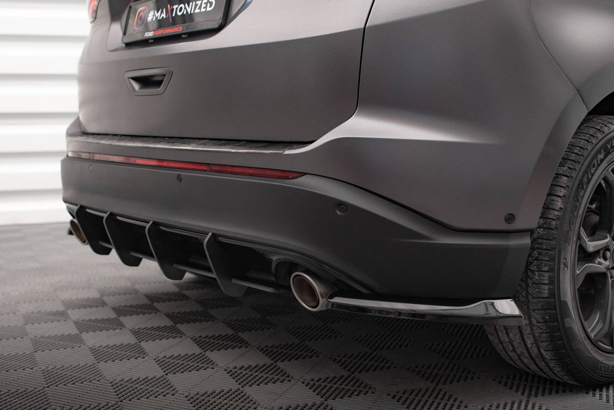 Heck Ansatz Flaps Diffusor V.1 passend für Ford Edge Mk2 schwarz Hochglanz – Ansicht 3