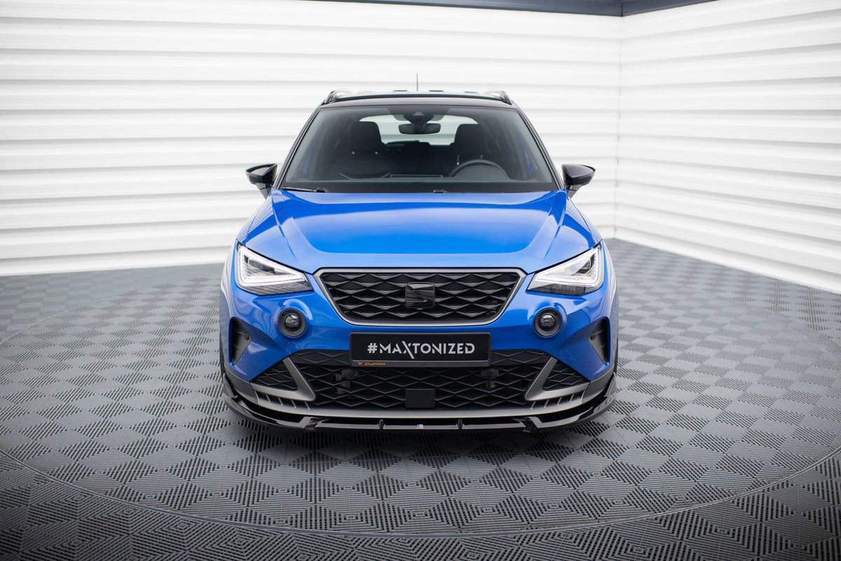 Street+ Spoilerlippe Front Ansatz passend für Seat Arona FR Mk1 Facelift schwarz Hochglanz – Ansicht 1