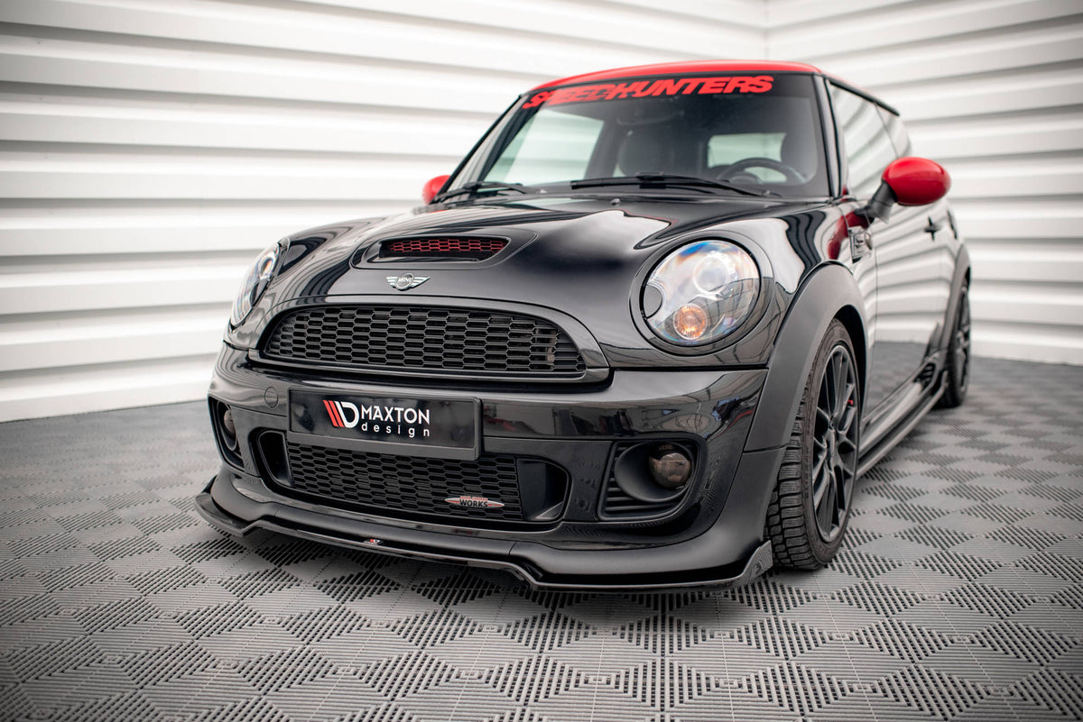 Street+ Spoilerlippe Front Ansatz V.2 passend für Mini Cooper John Cooper Works R56 schwarz Hochglanz – Ansicht 3