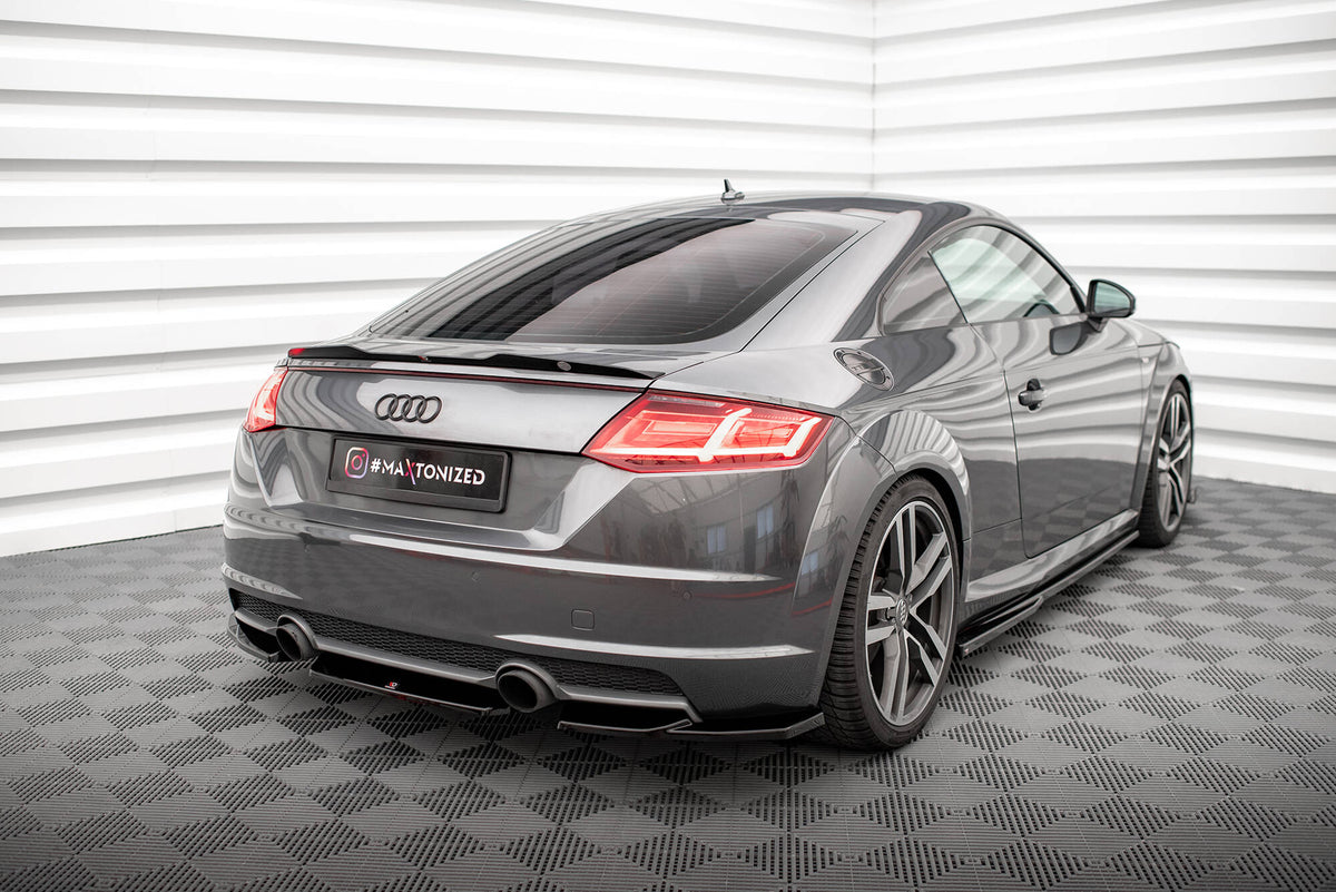 Heck Ansatz Flaps Diffusor V.1 passend für Audi TT S-Line 8S schwarz Hochglanz – Ansicht 1