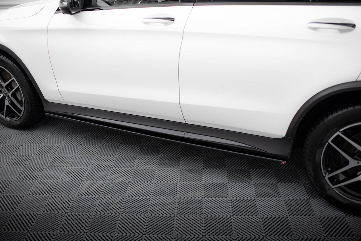 Street+ Seitenschweller Leisten passend für V.3 passend für Mercedes-Benz GLC Coupe AMG-Line C253  schwarz Hochglanz – Ansicht 4