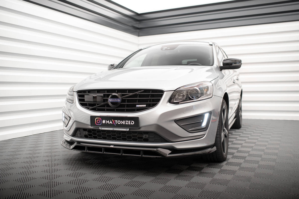 Street+ Spoilerlippe Front Ansatz passend für Volvo XC60 R-Design Mk1 Facelift schwarz Hochglanz – Ansicht 3