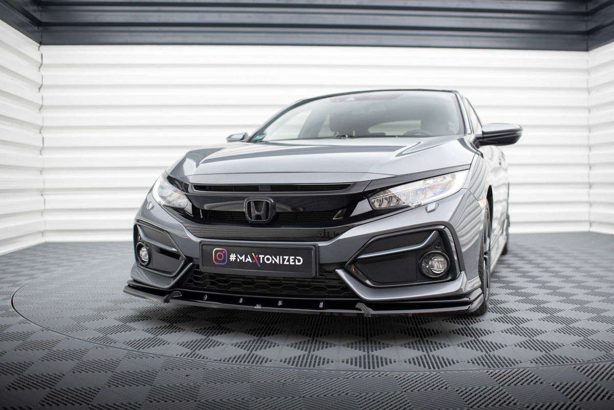 Street+ Spoilerlippe Front Ansatz passend für Honda Civic Sport Mk 10 schwarz Hochglanz – Ansicht 4
