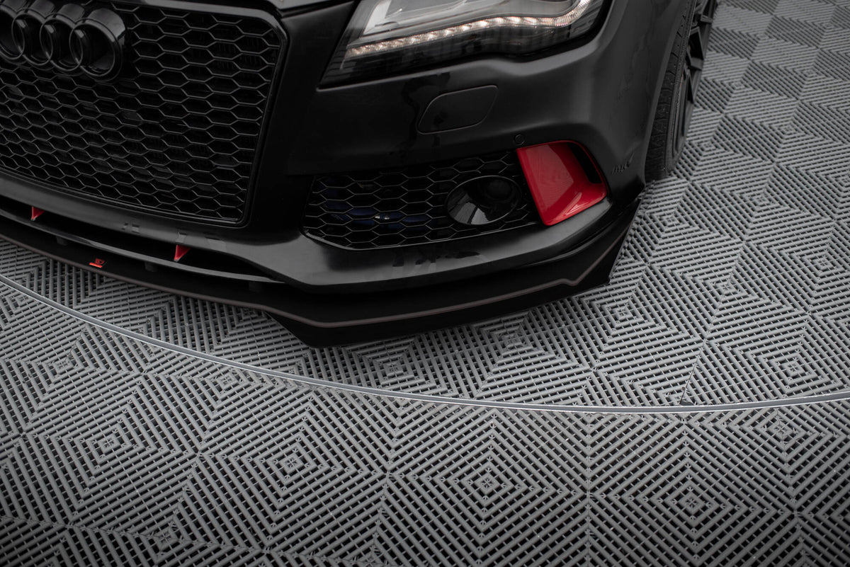 Front Stoßstange Flaps passend für Audi A7 RS7 Look C7 schwarz Hochglanz – Ansicht 3
