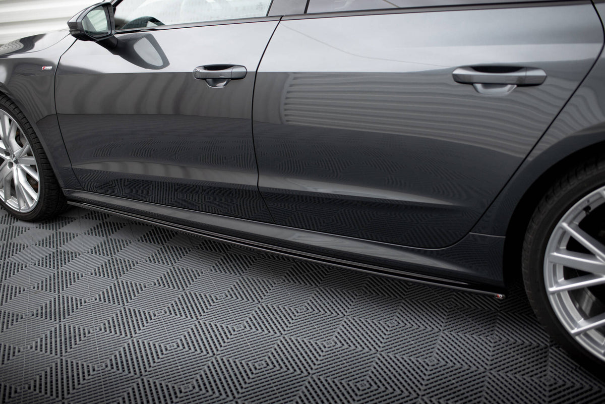Street+ Seitenschweller Leisten passend für Audi A7 S-Line C8 / S7 C8 / C8 Facelift / S7 Facelift schwarz Hochglanz – Ansicht 4