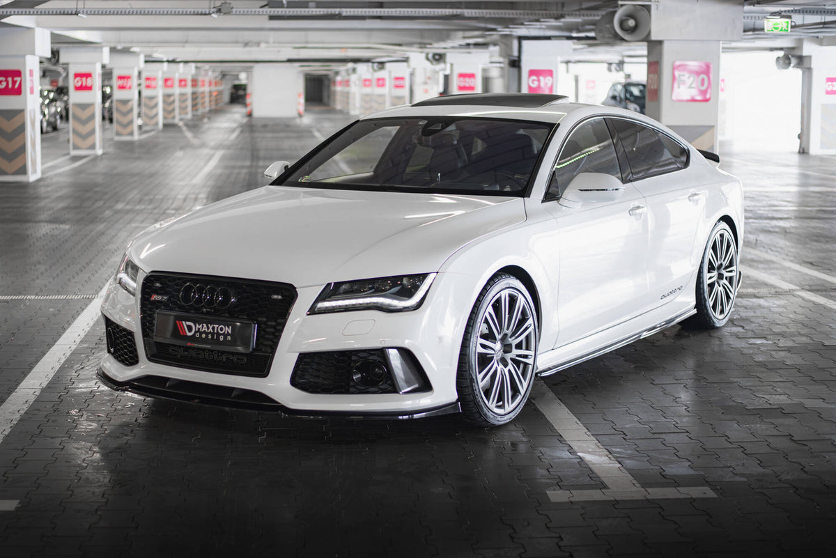 Street+ Spoilerlippe Front Ansatz V.3 passend für Audi RS7 C7 schwarz Hochglanz – Ansicht 3