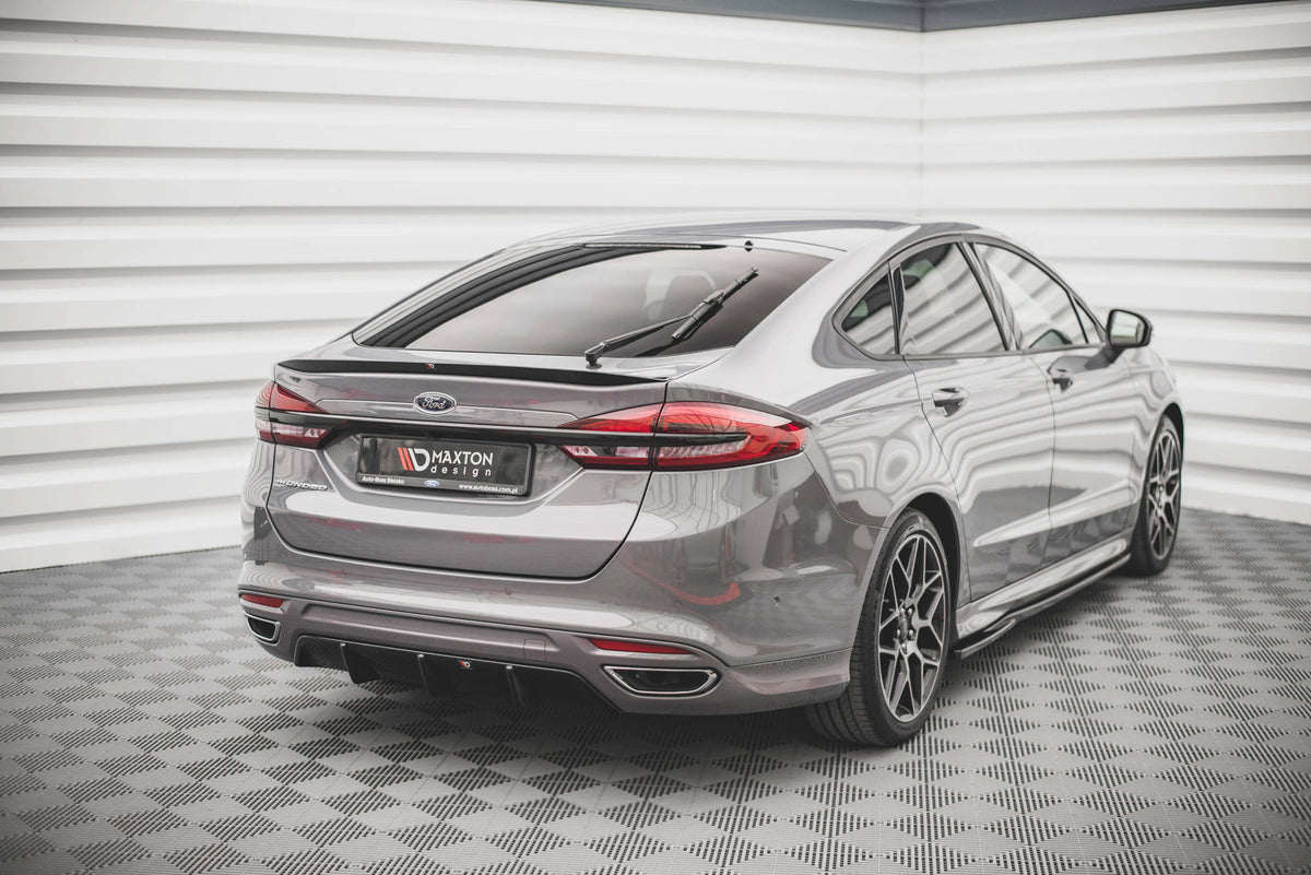 Diffusor Heck Ansatz passend für Ford Mondeo ST-Line Mk5 Facelift schwarz Hochglanz – Ansicht 4