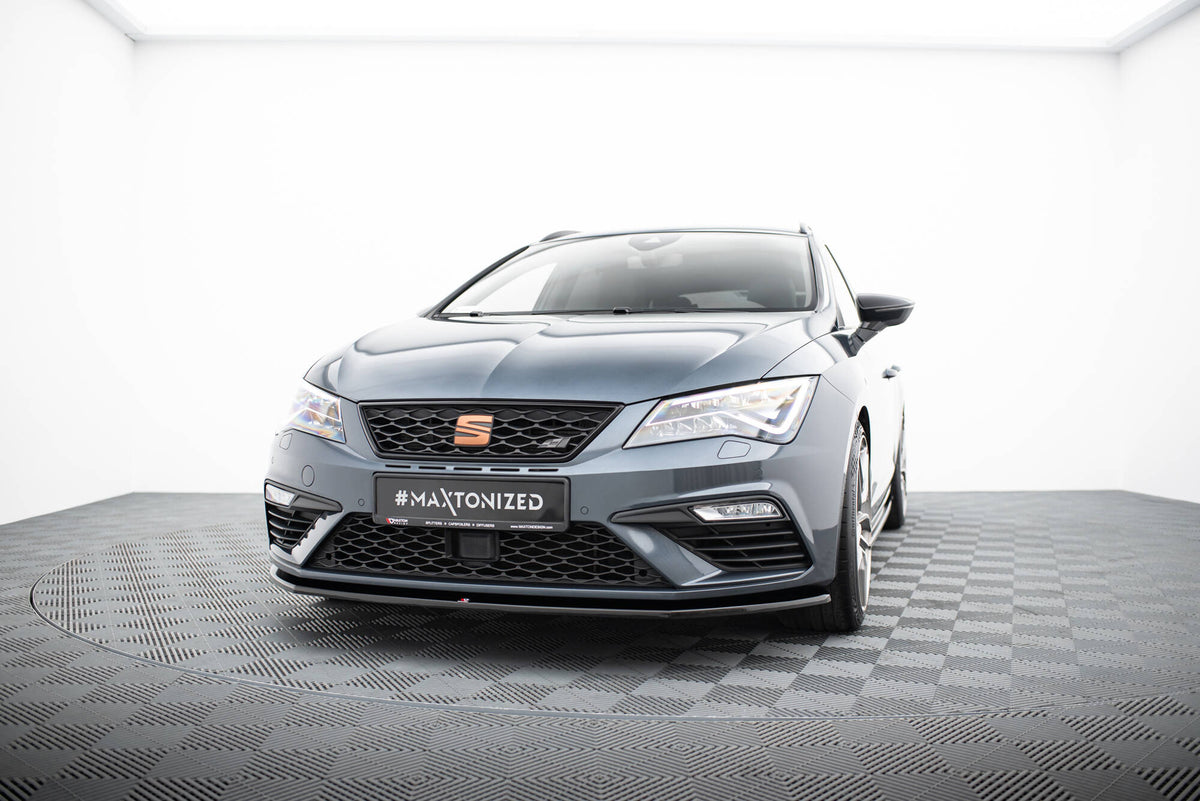 Street+ Spoilerlippe Front Ansatz V.1 passend für Seat Leon Cupra / FR Mk3 FL schwarz Hochglanz – Ansicht 3