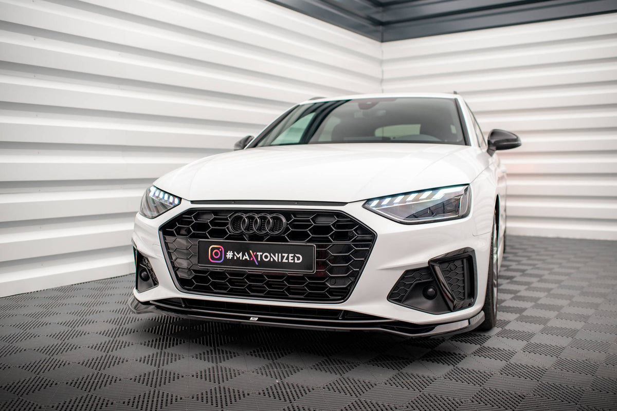 Street+ Spoilerlippe Front Ansatz V.2 passend für Audi A4 S-Line / S4 B9 Facelift schwarz Hochglanz – Ansicht 4