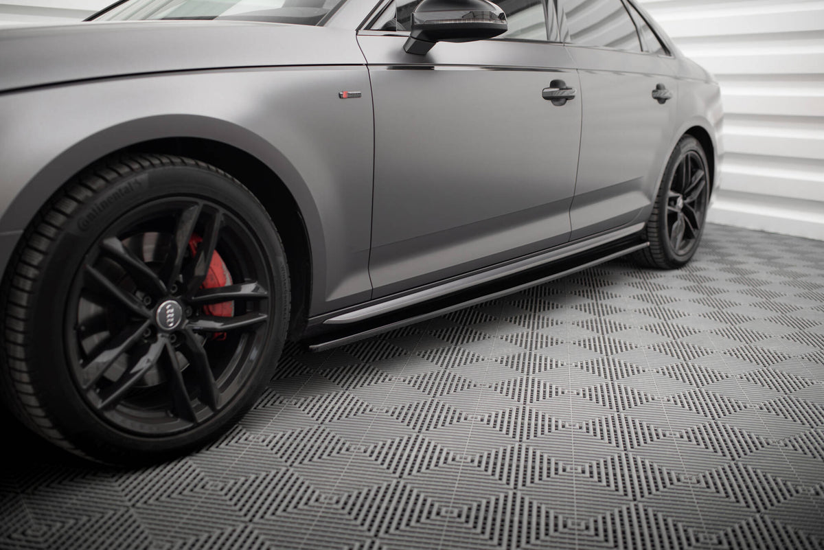 Street+ Seitenschweller Leisten passend für Audi S4 / A4 S-Line / A4 Competiton B9 schwarz Hochglanz – Ansicht 1