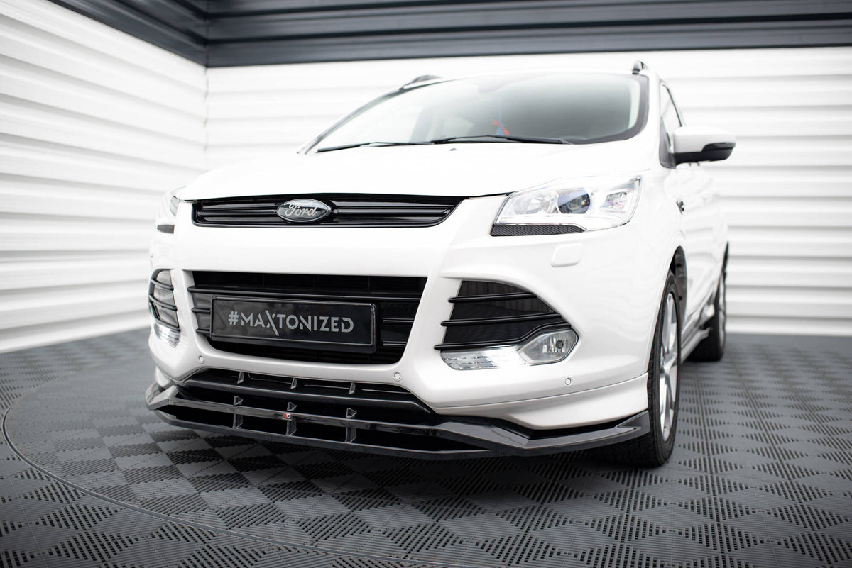 Street+ Spoilerlippe Front Ansatz passend für Ford Kuga ST-Line Mk2 schwarz Hochglanz – Ansicht 3