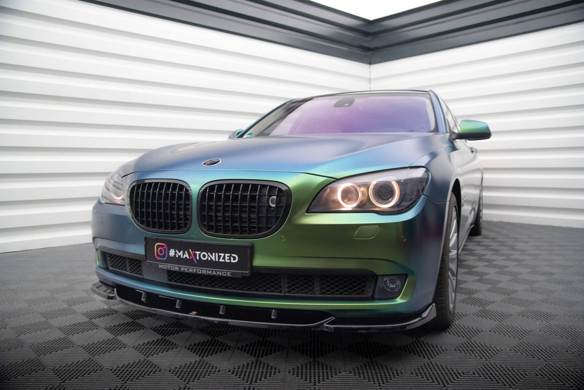 Street+ Spoilerlippe Front Ansatz V.1 passend für BMW 7 F01 schwarz Hochglanz – Ansicht 3