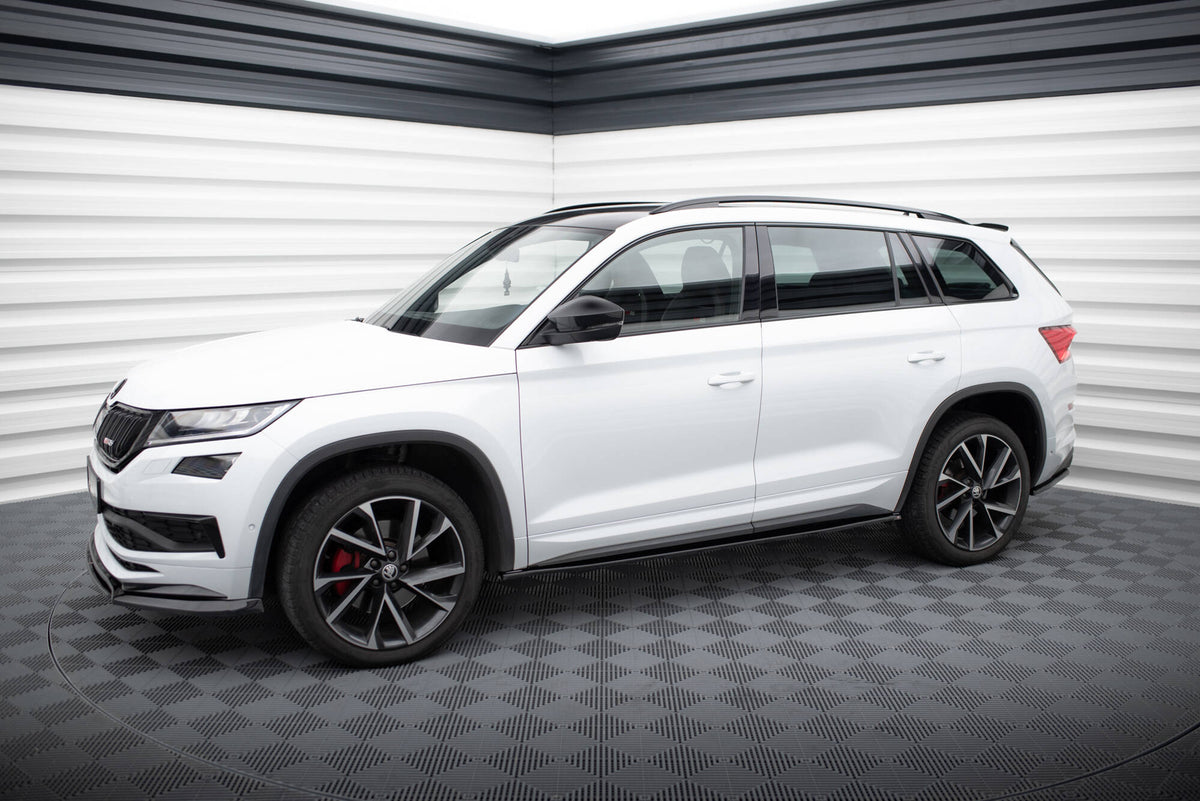 Street+ Seitenschweller Leisten passend für Skoda Kodiaq Sportline/RS Mk1 / Mk1 Facelift schwarz Hochglanz – Ansicht 1
