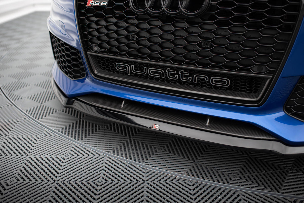 Street+ Spoilerlippe Front Ansatz V.2 passend für Audi RS6 C7 / C7 Facelift schwarz Hochglanz – Ansicht 3
