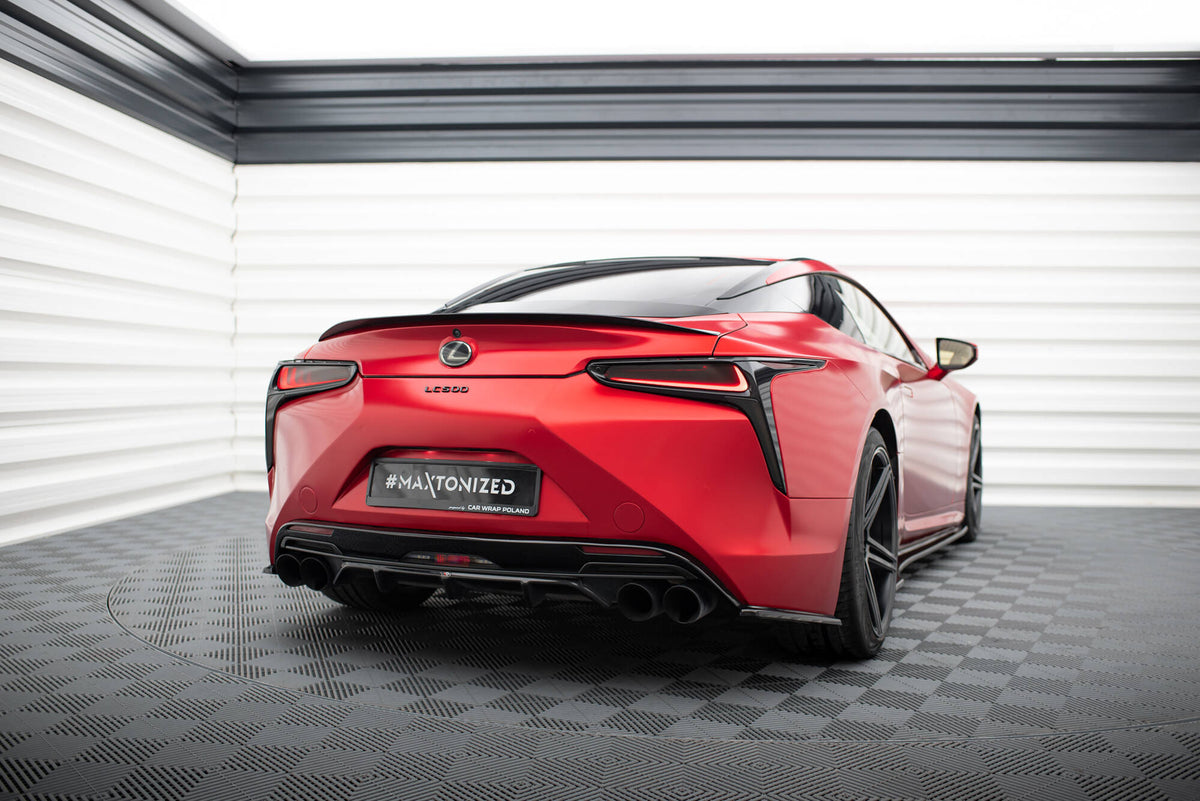 Heck Ansatz Flaps Diffusor passend für Lexus LC 500 schwarz Hochglanz – Ansicht 3