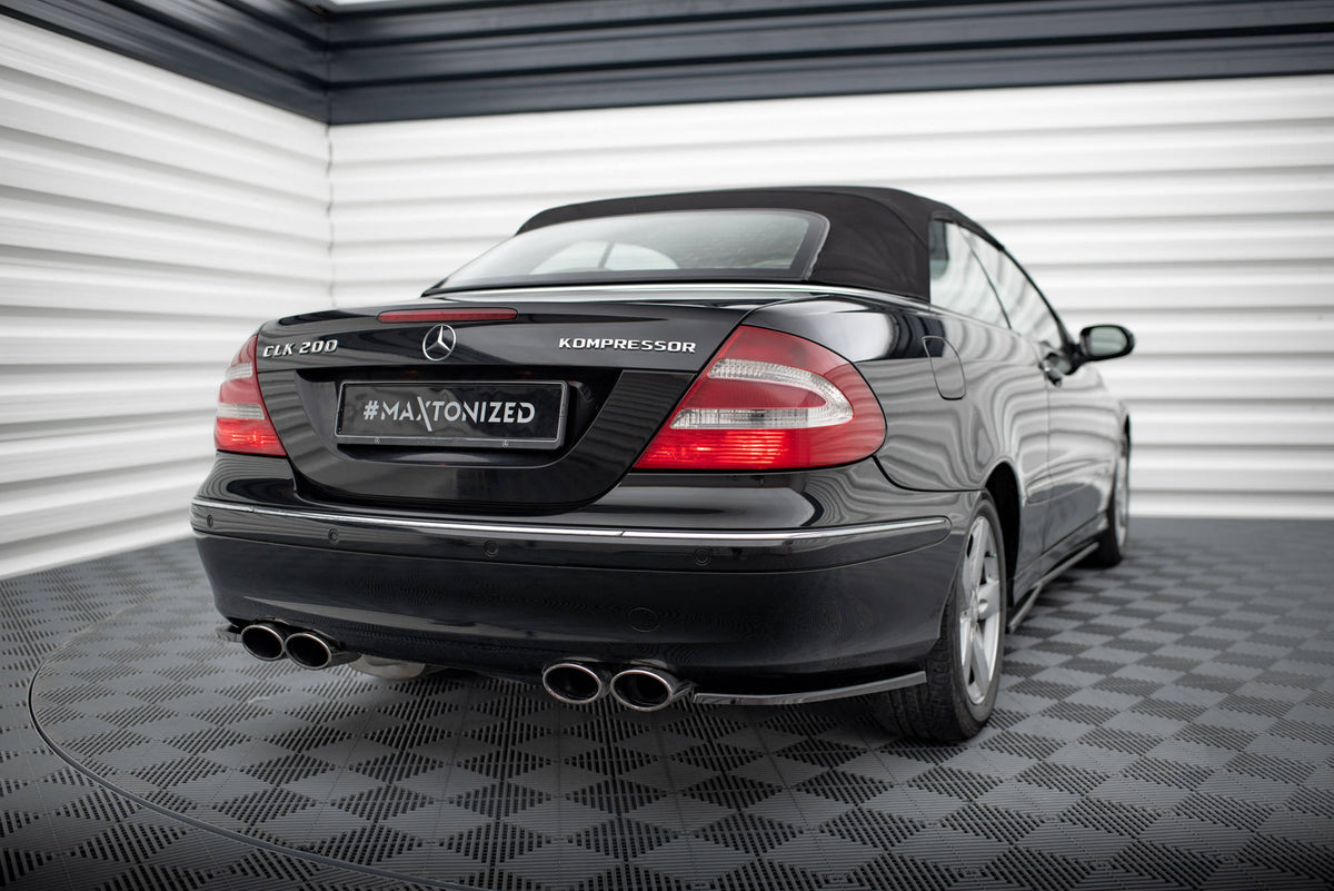 Heck Ansatz Flaps Diffusor V.1 passend für Mercedes-Benz CLK W209 schwarz Hochglanz – Ansicht 1