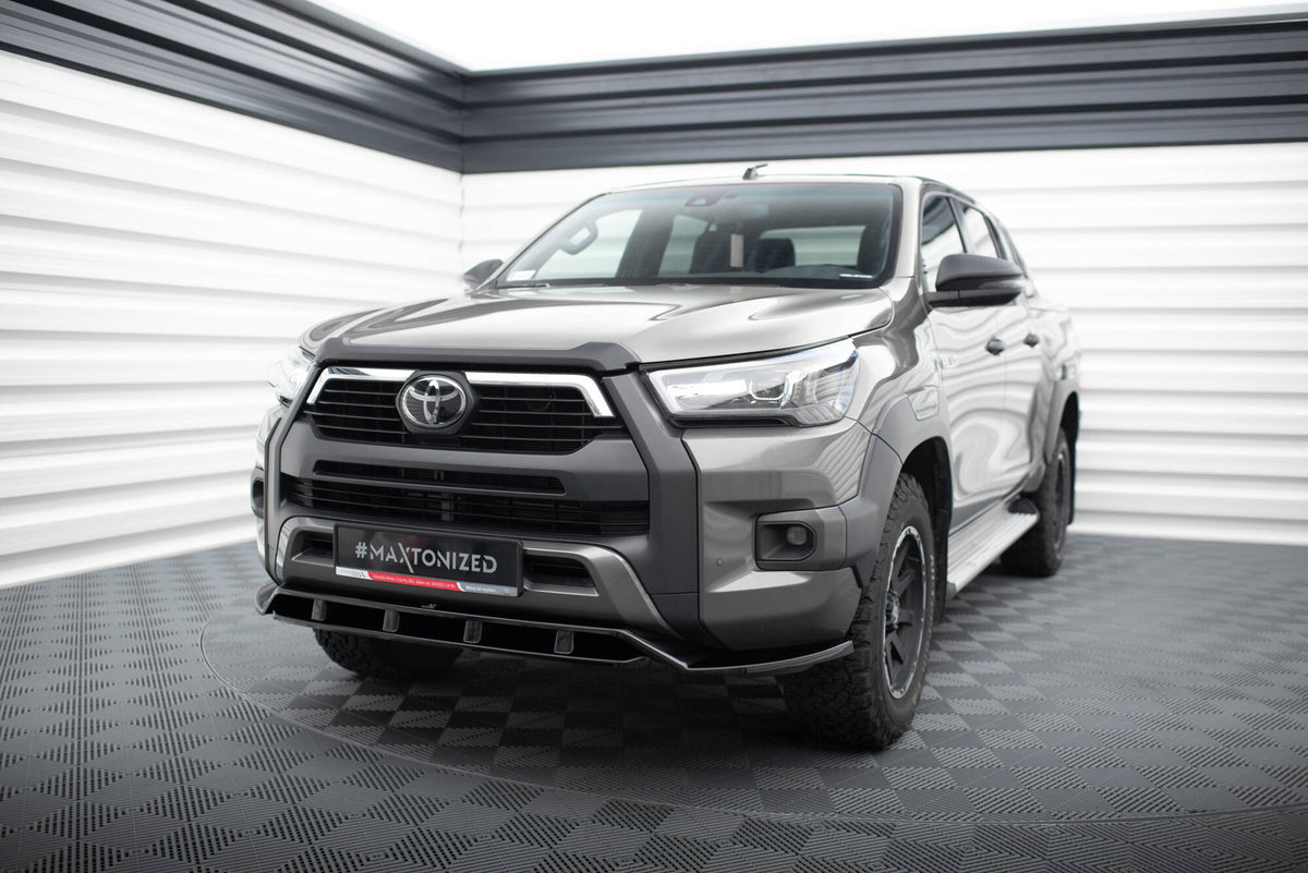 Street+ Spoilerlippe Front Ansatz passend für Toyota Hilux Invincible Mk8 Facelift schwarz Hochglanz – Ansicht 3