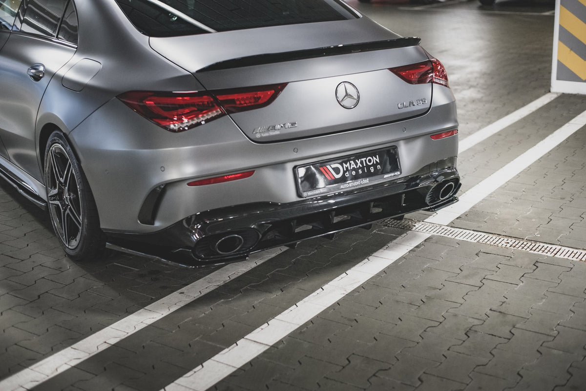 Heck Ansatz Flaps Diffusor passend für Mercedes-AMG CLA 35 Aero / 45 Aero C118 schwarz Hochglanz – Ansicht 4