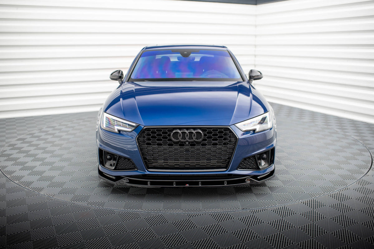 Street+ Spoilerlippe Front Ansatz V.1 passend für Audi A4 Competition B9  schwarz Hochglanz – Ansicht 1