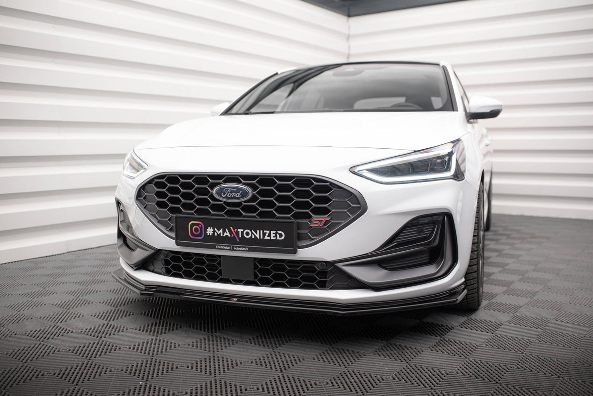 Street+ Spoilerlippe Front Ansatz V.5 passend für Ford Focus ST / ST-Line Mk4 Facelift schwarz Hochglanz – Ansicht 4