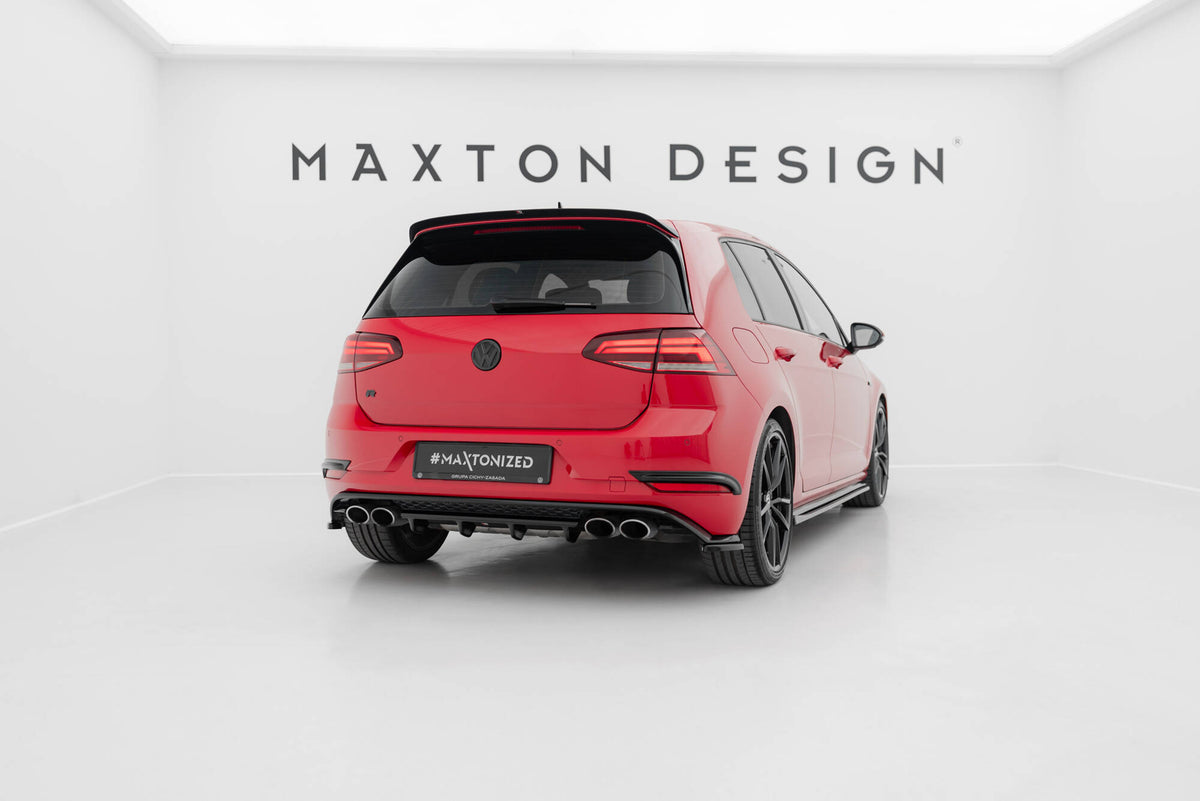 Heck Ansatz Flaps Diffusor passend für VW Golf Hatchback R / R-Line Mk7 Facelift schwarz Hochglanz – Ansicht 1