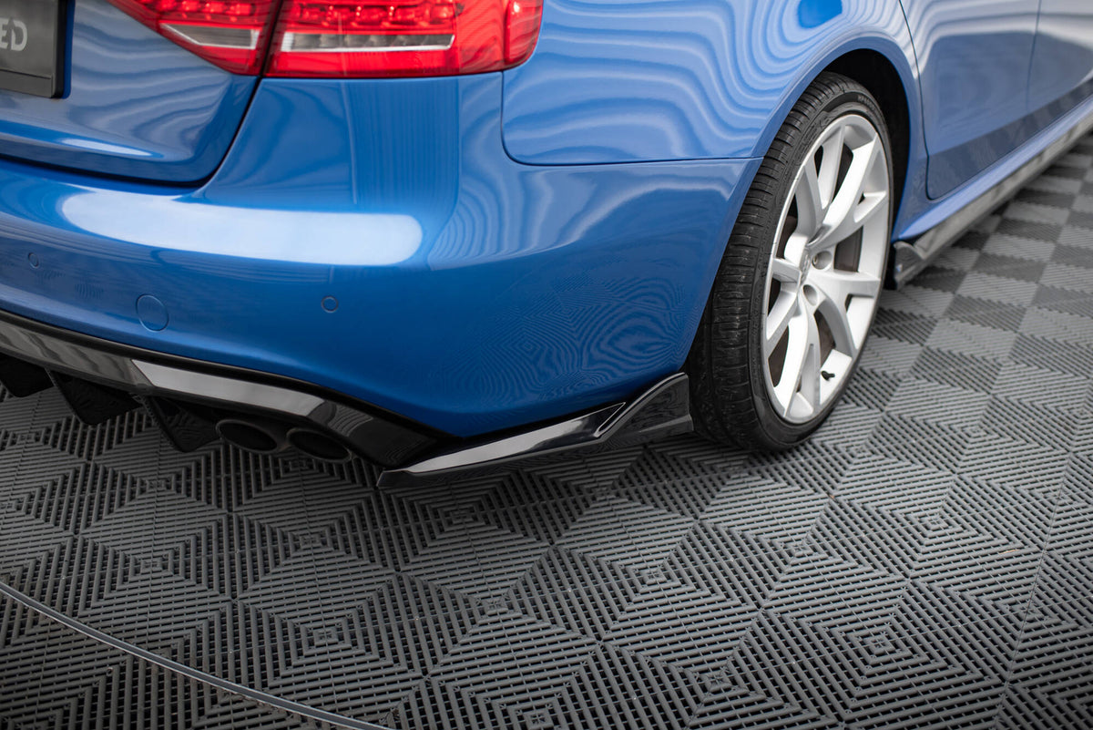 Heck Ansatz Flaps Diffusor V.2 passend für Audi S4 / A4 S-Line Limousine B8 schwarz Hochglanz – Ansicht 3