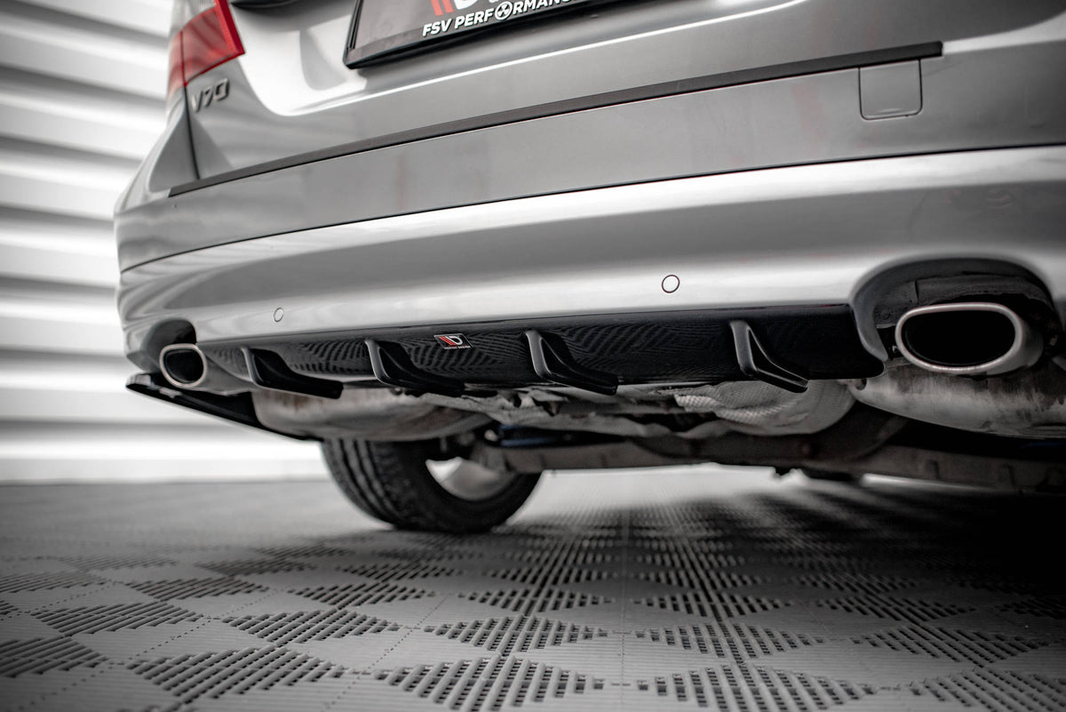 Diffusor Heck Ansatz passend für Volvo V70 Mk3 schwarz Hochglanz – Ansicht 3