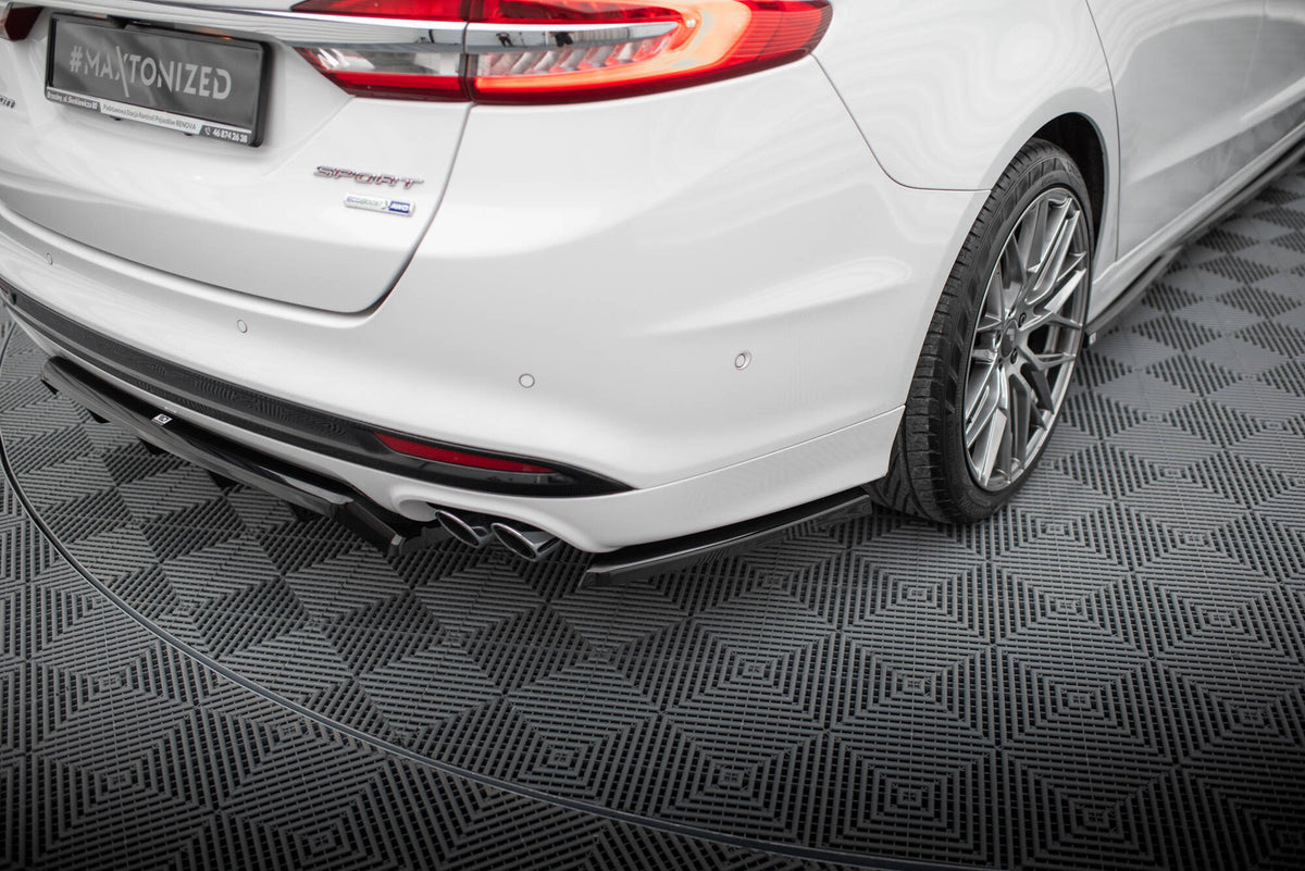 Heck Ansatz Flaps Diffusor passend für Ford Mondeo Sport Mk5 Facelift / Fusion Sport Mk2 Facelift schwarz Hochglanz – Ansicht 3