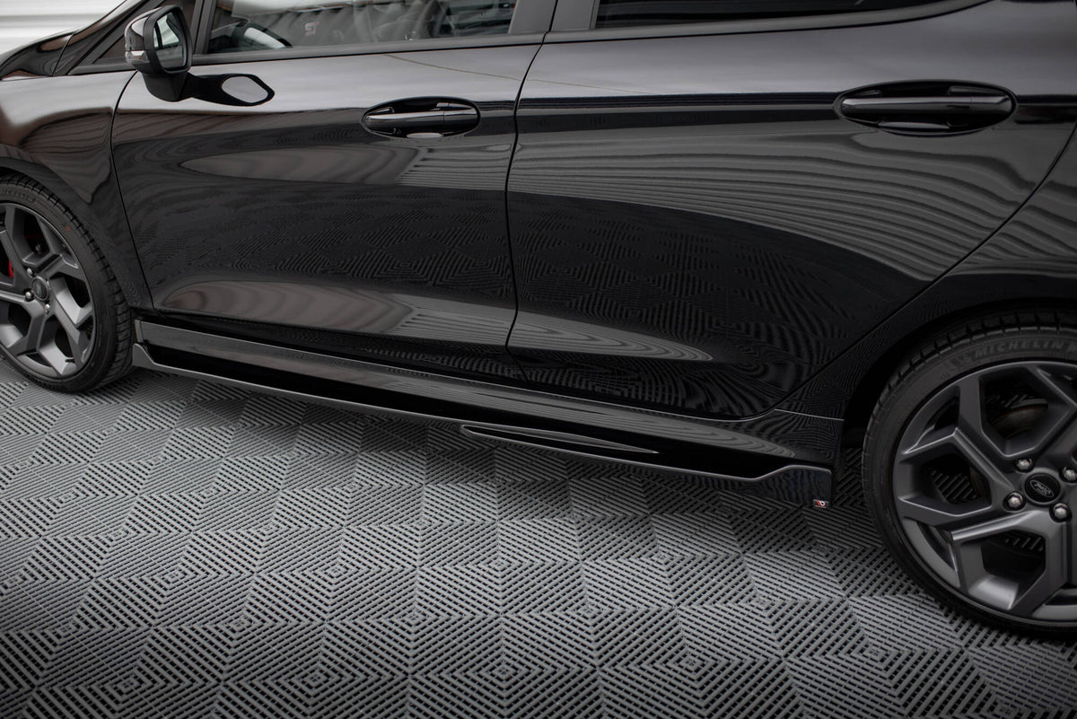 Street+ Seitenschweller Leisten passend für V.4 Ford Fiesta Mk8 ST / ST-Line schwarz Hochglanz – Ansicht 4
