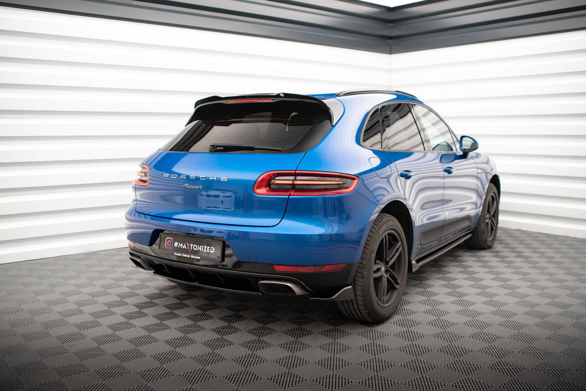 Heck Ansatz Flaps Diffusor passend für Porsche Macan Mk1 schwarz Hochglanz – Ansicht 1