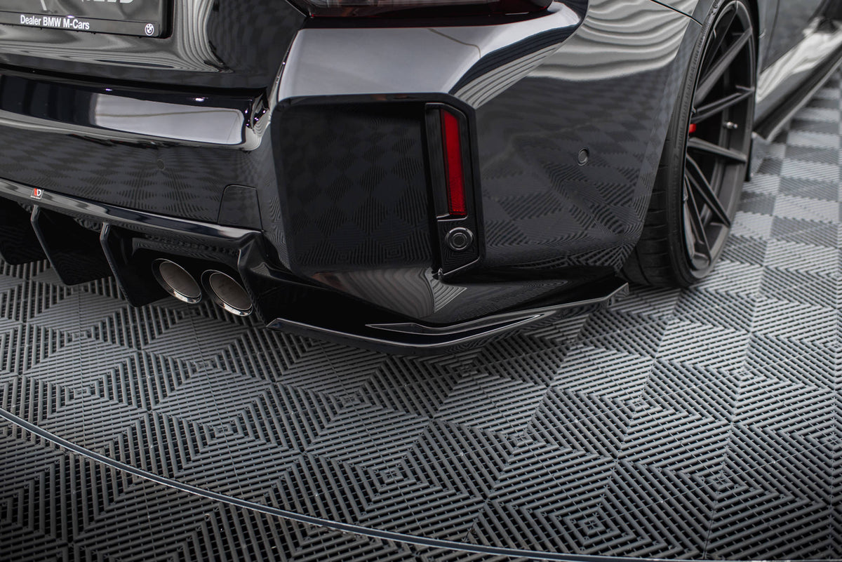 Heck Ansatz Flaps Diffusor V.3 passend für (Für heckansatz v.1) BMW M2 G87 schwarz Hochglanz – Ansicht 3