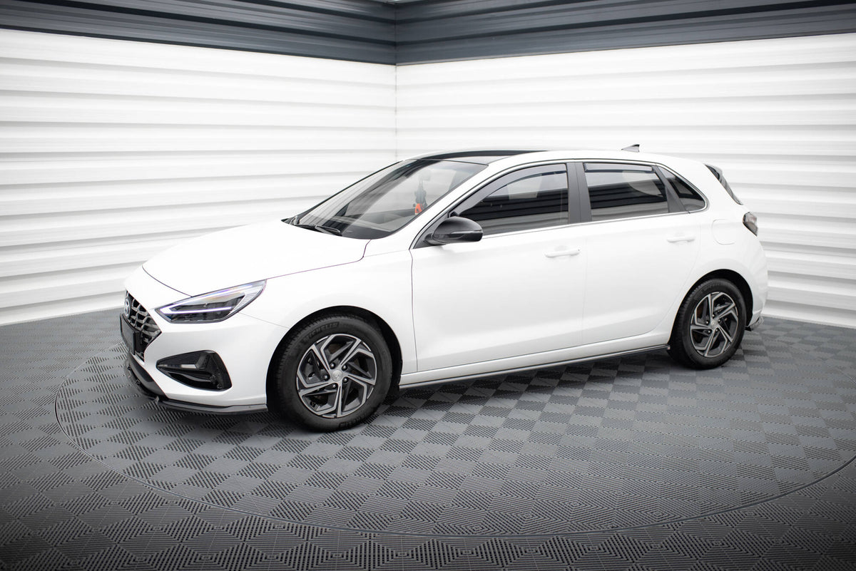 Street+ Seitenschweller Leisten passend für Hyundai I30 N-Line / Standard Hatchback / Fastback Mk3 Facelift schwarz Hochglanz – Ansicht 1