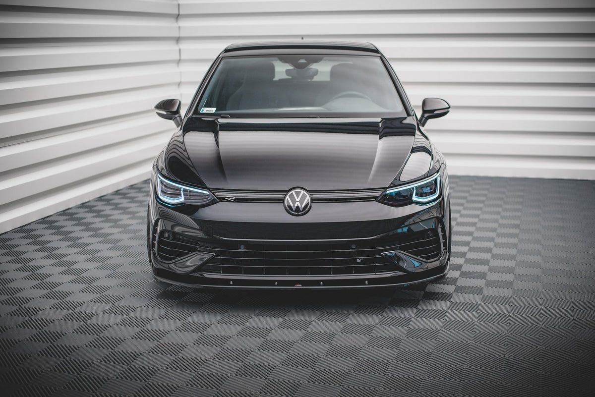 Street+ Spoilerlippe Front Ansatz V.1 passend für VW Golf R Hatchback / Variant  Mk8 schwarz Hochglanz – Ansicht 1