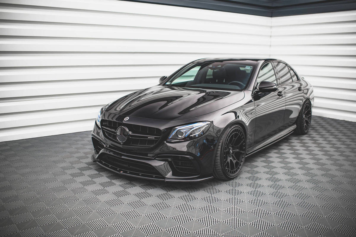 Street+ Spoilerlippe Front Ansatz V.3 passend für Mercedes-Benz E63 AMG Kombi/Limousine S213/W213 schwarz Hochglanz – Ansicht 3