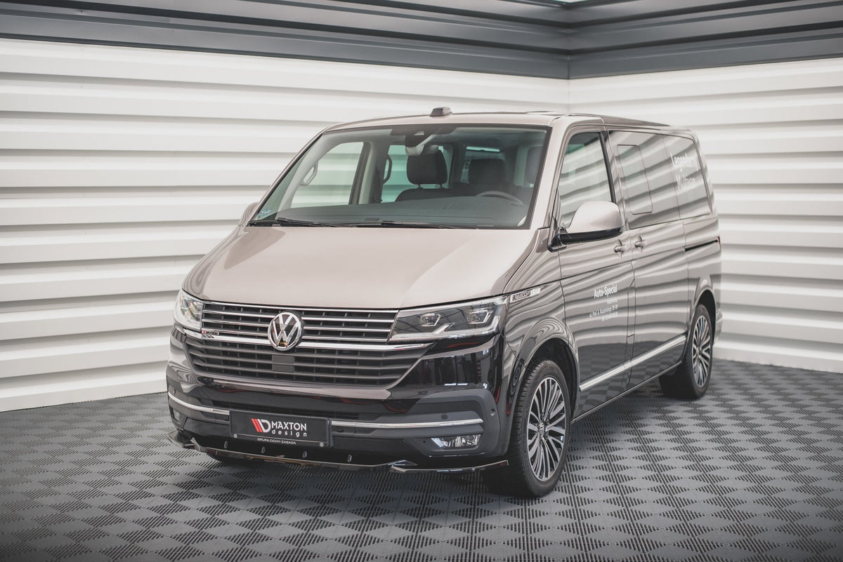 Street+ Spoilerlippe Front Ansatz V.2 passend für VW T6.1  schwarz Hochglanz – Ansicht 1