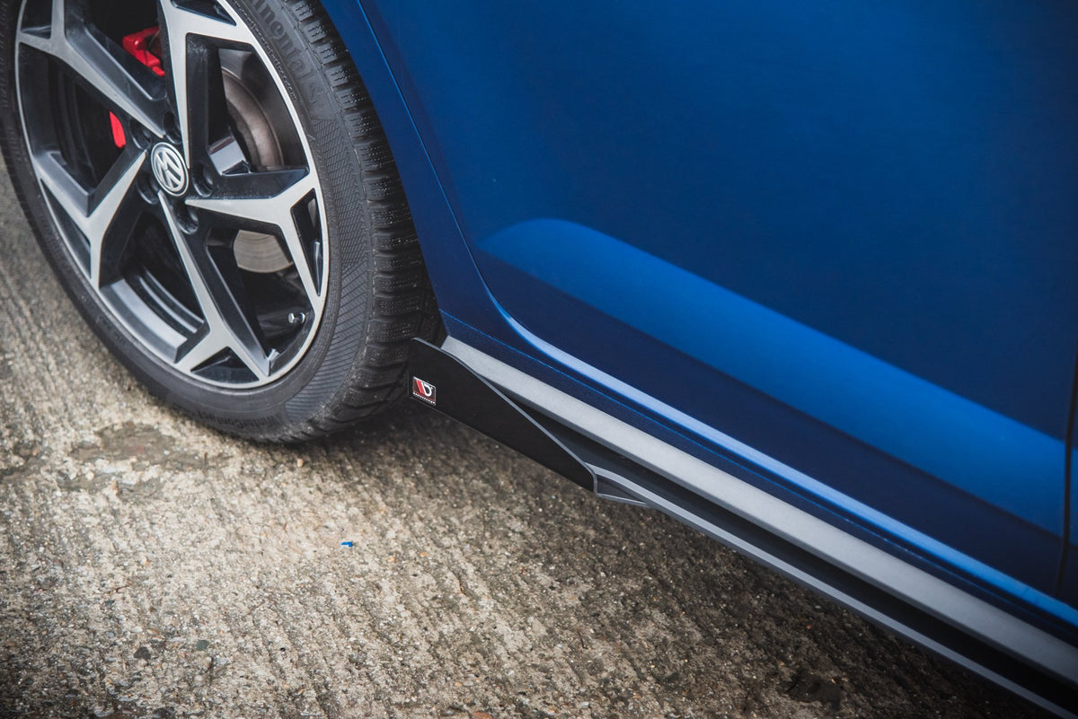 Street Pro Street+ Seitenschweller Leisten + Flaps passend für VW Polo GTI Mk6 schwarz Hochglanz – Ansicht 3