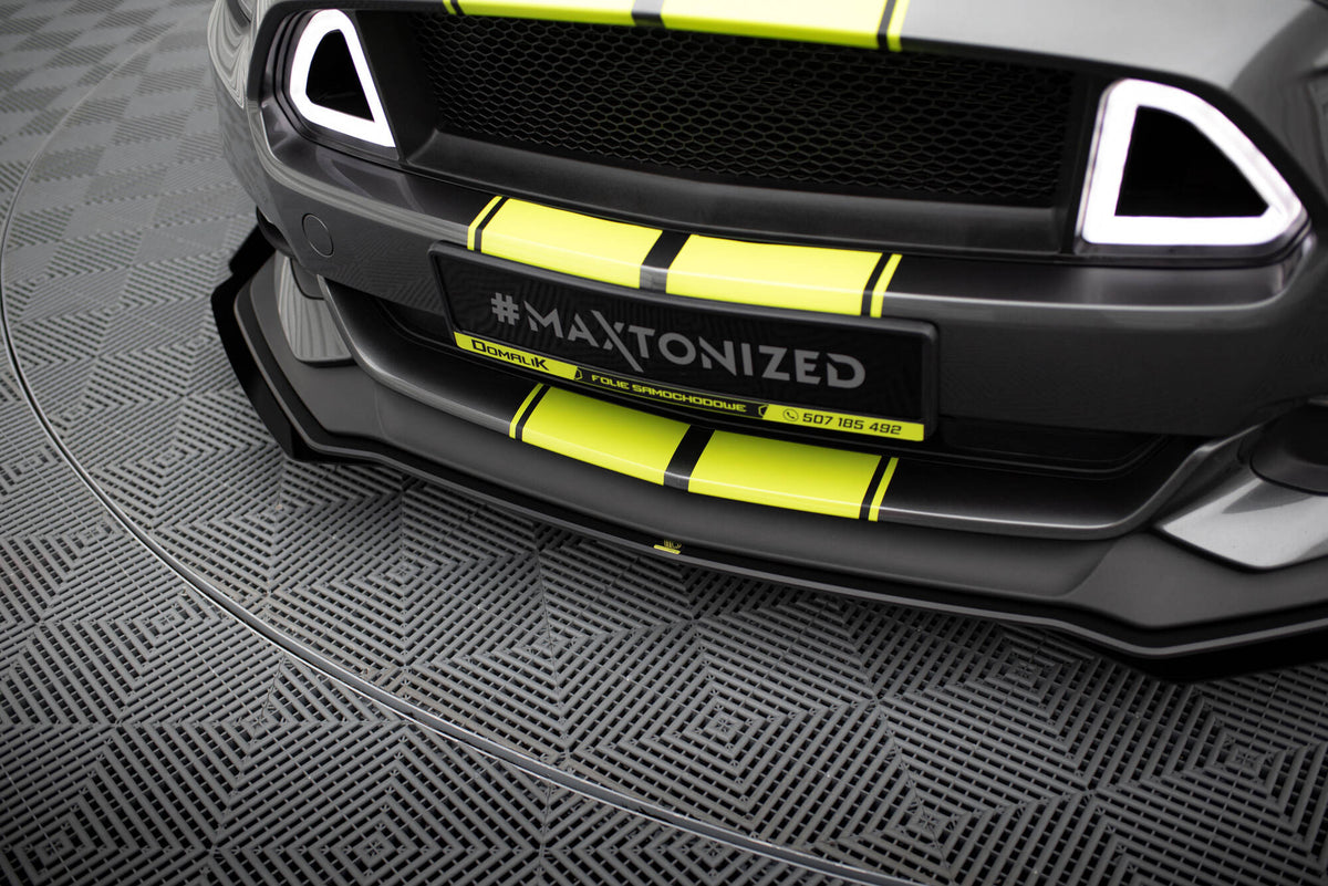 Street Pro Street+ Spoilerlippe Front Ansatz + Flaps passend für Ford Mustang GT Mk6  schwarz Hochglanz – Ansicht 4