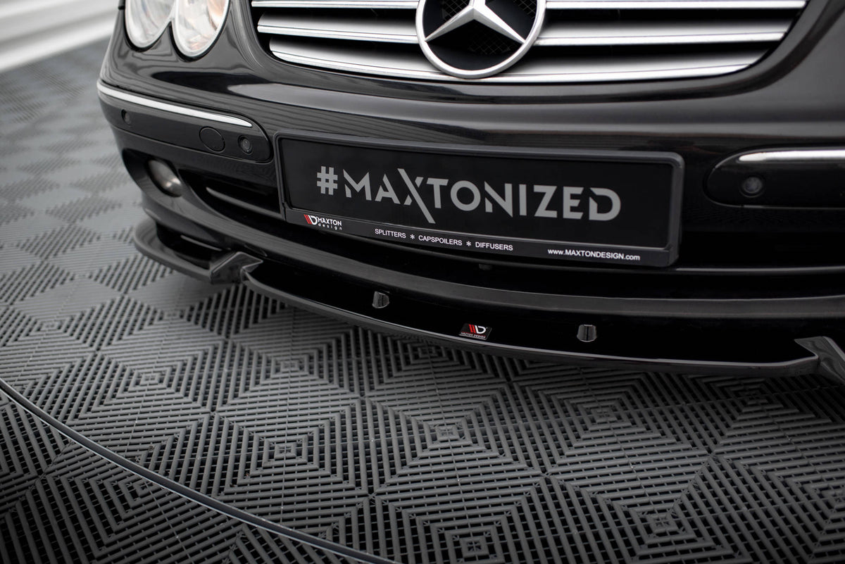 Street+ Spoilerlippe Front Ansatz V.2 passend für Mercedes-Benz CLK W209 schwarz Hochglanz – Ansicht 1