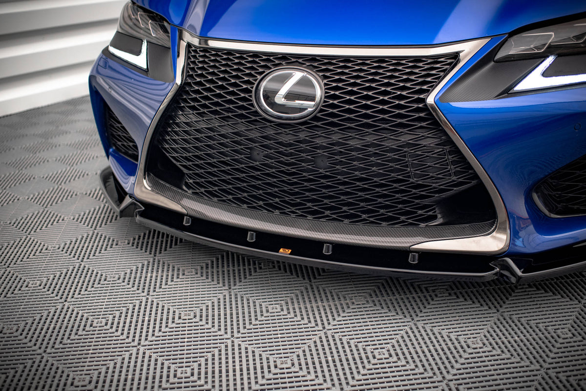 Street+ Spoilerlippe Front Ansatz V.1 passend für Lexus GS F Mk4 Facelift schwarz Hochglanz – Ansicht 3