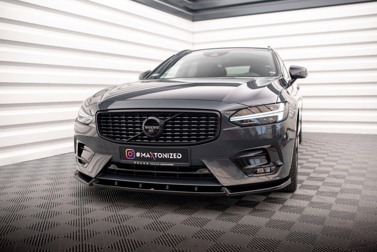 Street+ Spoilerlippe Front Ansatz passend für Volvo V90 / S90 R-Design Mk2 schwarz Hochglanz – Ansicht 4