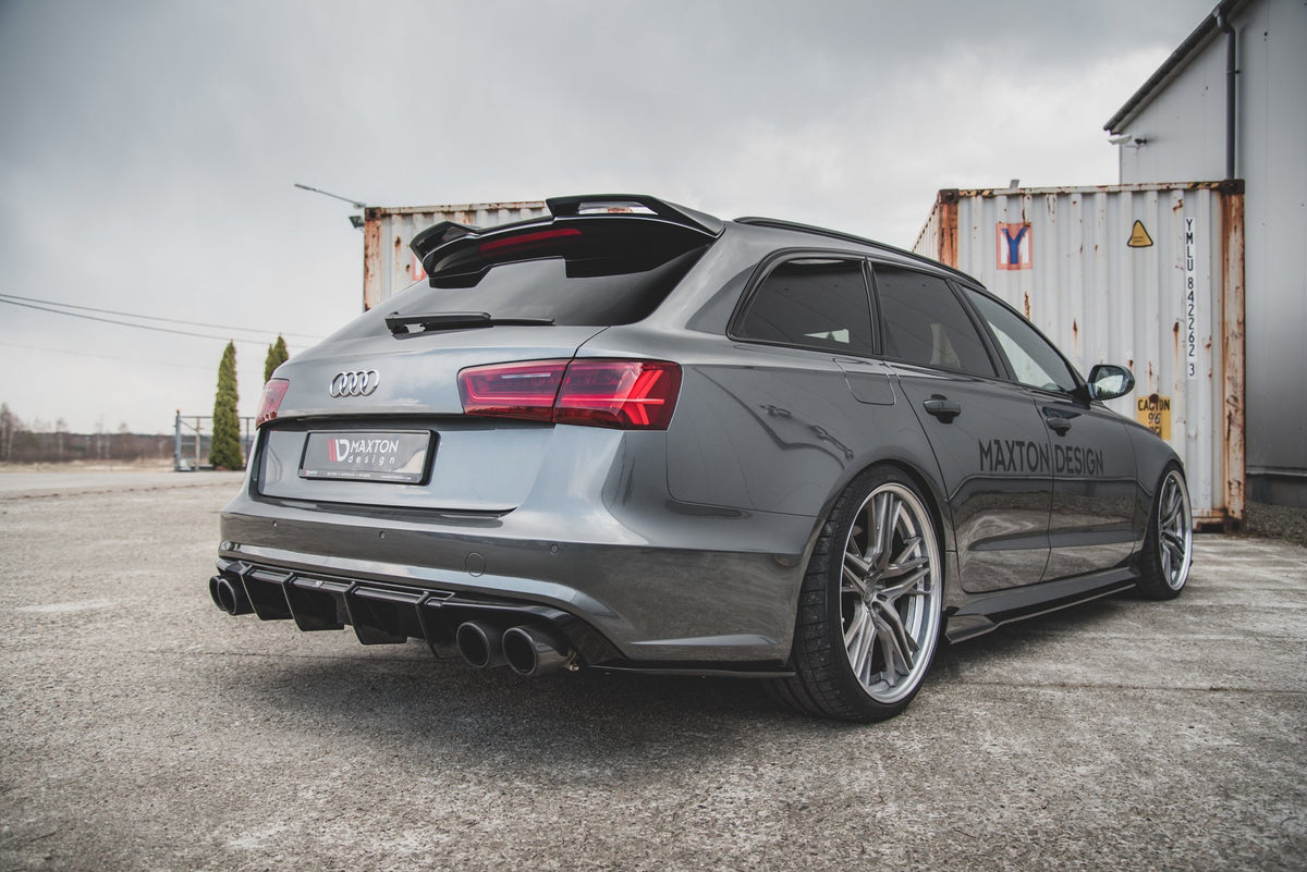 Diffusor Heck Ansatz V.1 passend für Audi S6 C7 Facelift schwarz Hochglanz – Ansicht 6