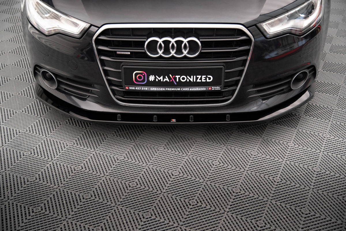 Street+ Spoilerlippe Front Ansatz V.3 passend für Audi A6 C7 schwarz Hochglanz – Ansicht 4