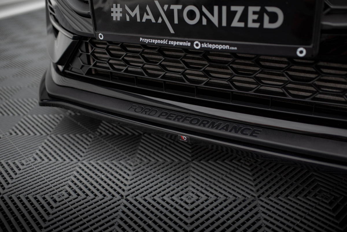 Street+ Spoilerlippe Front Ansatz V.1 passend für Ford Fiesta ST / ST-line Mk8 Facelift schwarz Hochglanz – Ansicht 3