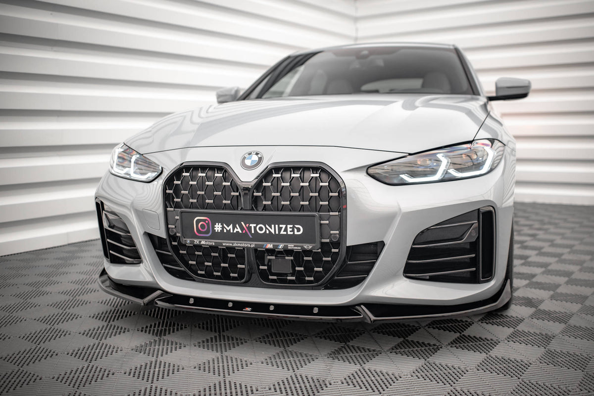 Street+ Spoilerlippe Front Ansatz V.2 passend für BMW 4er / i4 Gran Coupe M-Paket / M440i G26 schwarz Hochglanz – Ansicht 4