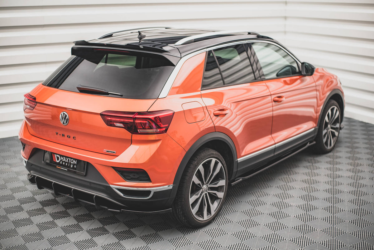 Heck Ansatz Flaps Diffusor passend für VW T-Roc Mk1 schwarz Hochglanz – Ansicht 3
