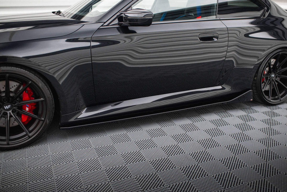 Street+ Seitenschweller Leisten passend für V.4 BMW M2 G87 schwarz Hochglanz – Ansicht 3